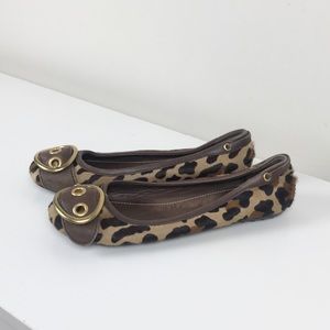 Prada Car Shoe Leopard Print Flats - 8